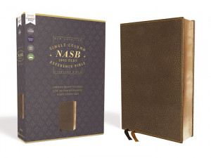 NASB Single-Column Reference Bible (Comfort Print) Brown Leathersoft