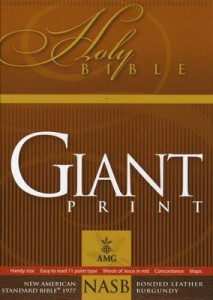 NASB Giant Print Reference Bible Handy Size Bible Black Bonded Leather