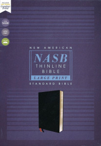 NASB Thinline Bible Large Print Black Bonded Leather