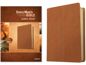 1496466322 | NIV Every Man's Bible Large Print Cross Saddle Tan LeatherLike