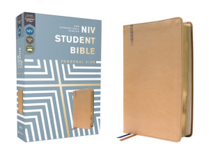 0310461715 | NIV Student Bible Personal Size Comfort Print Tan Leathersoft