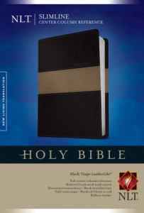 1414391099 | NLT2 Slimline Center Column Reference Bible Black Taupe TuTone