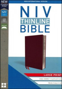 0310448344 | NIV Thinline Bible Large Print Burgundy Bonded Leather