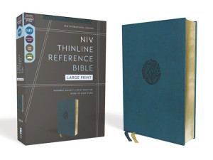 0310462738 | NIV Thinline Reference Bible Large Print Comfort Print Teal LeatherSoft