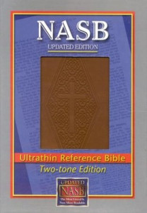 1581351399 | NASB UltraThin Reference Bible Brown Diamond Leathertex
