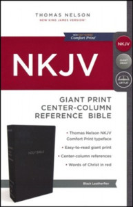 0785217703 | NKJV Giant Print Center-Column Reference Bible Black Leather-Look