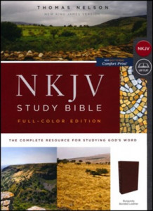 0785220674 | NKJV Study Bible Full-Color Comfort Print Burgundy Bonded Leather Indexed