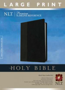 1414397623 | NLT Premium Slimline Reference Large Print Bible Black Onyx TuTone
