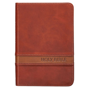 1432117335 | KJV Large Print Compact Bible-Brown LuxLeather