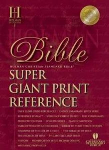 1433615878 | HCSB Super Giant Print Reference Bible, Classic Mahogany LeatherTouch, Thumb-Indexed