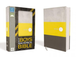 031076078X | NIV Boys Backpack Bible Yellow Charcoal Leathersoft