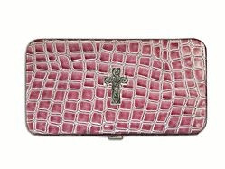 6006937097704  | Wallet Croc Wallet with Embossed Cross, Purple