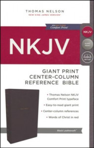 0785217746 | NKJV Bible NKJV Giant Print Center-Column Reference Bible Black Leathersoft