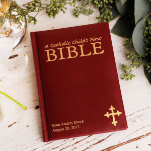 Personalized Laser Engraved Catholic Child's First Bible
