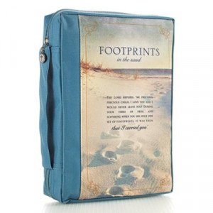6006937131569 | Bible Cover Footprints Large