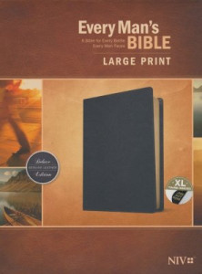 NIV Every Man's Bible Large Print Black Genuine Leather Indexed