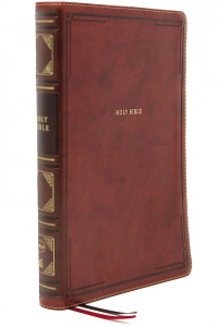 0785238085 | NKJV Super Giant Print Reference Bible (Comfort Print) Brown Leathersoft
