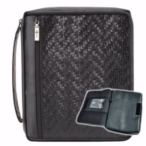 196696 | Bible Cover-Organizer Covered Woven Black-X Large