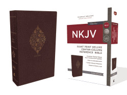 0785217800 | NKJV Giant Print Deluxe Center-Column Reference Bible Burgundy Leathersoft