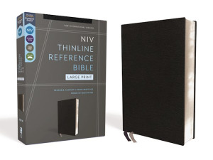 0310462649 | NIV Thinline Reference Bible Large Print Comfort Print Burgundy Bonded Leather Indexed