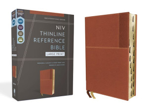0310449618 | NIV Thinline Reference Bible Large Print Comfort Print Pink/Brown LeatherSoft