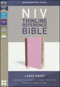 0310449618 | NIV Thinline Reference Bible Large Print Comfort Print Pink/Brown LeatherSoft