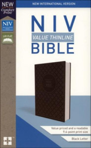 0310448441 | NIV Value Thinline Bible Comfort Print Charcoal Black Leathersoft