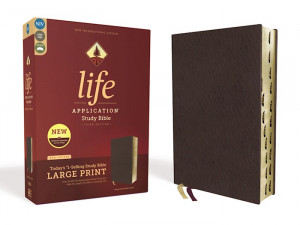 0310452872 | NIV Life Application Study Bible  Large Print Bonded Leather Burgundy Indexed