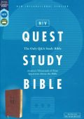 0310450845 | NIV Quest Study Bible, Comfort Print--soft leather-look, brown