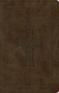 143355027X | ESV Large Print Value Thinline Bible Olive Celtic Cross Design TruTone