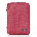6006937139664 | Bible Cover Classic Basic Canvas with Fish Applique Burgundy Medium
