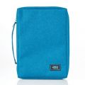 6006937139633 | Bible Cover Classic Basic Canvas with Fish Applique Blue Medium